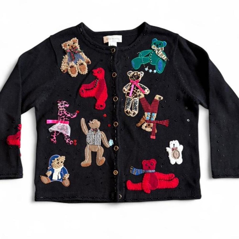 Vintage Susan Bristol Teddy Bear Cardigan XL/XXL